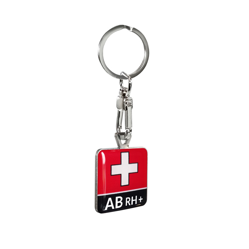 RVS sleutelhanger - 'Blood Type' AB RH+