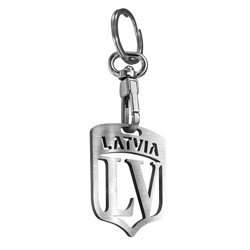 RVS sleutelhanger - 'Letland' (Zilver)