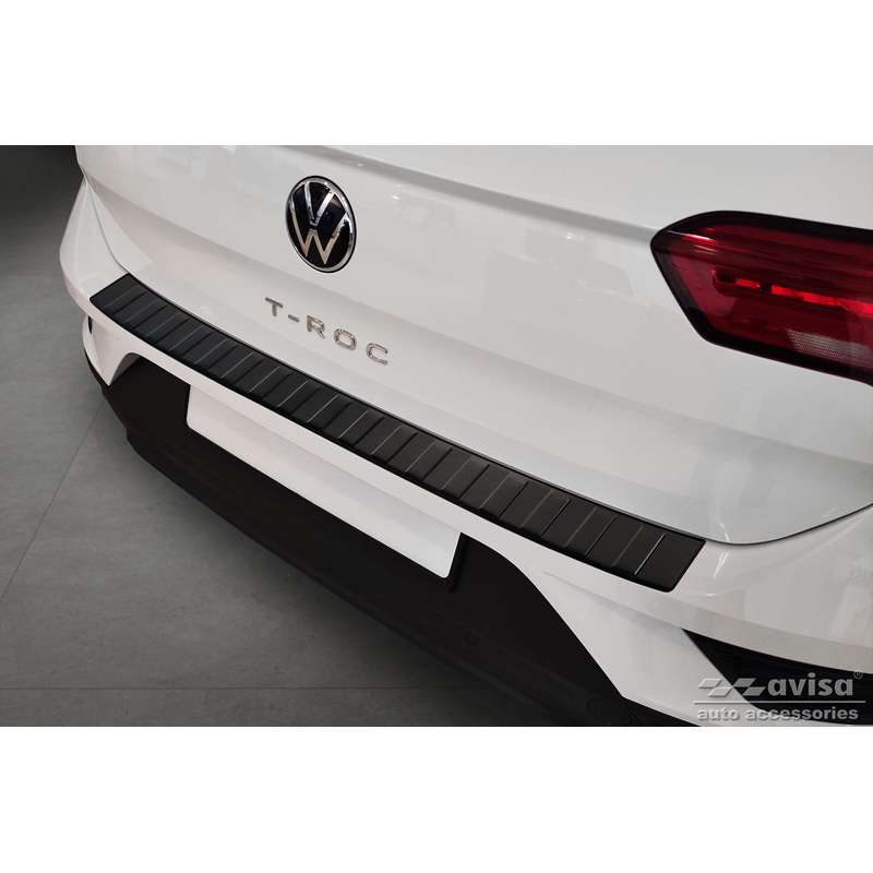 Matzwart RVS Achterbumperprotector passend voor Volkswagen T-Roc 2017-2022 & Facelift 2022- incl. Cabrio 'Ribs'