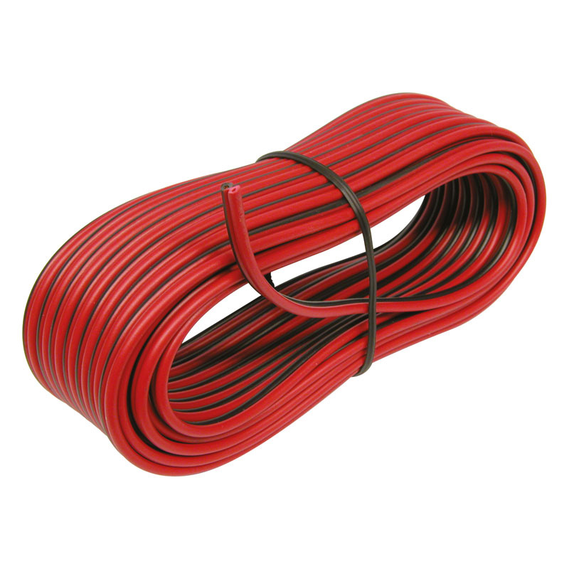 Luidsprekerkabel 2 x 0,75mm2 zwart/rood 10m