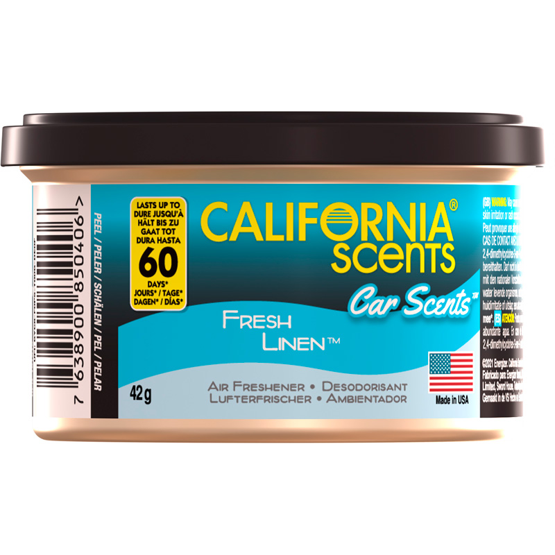 California Scents Luchtverfrisser - Fresh Linen - Blikje 42gr