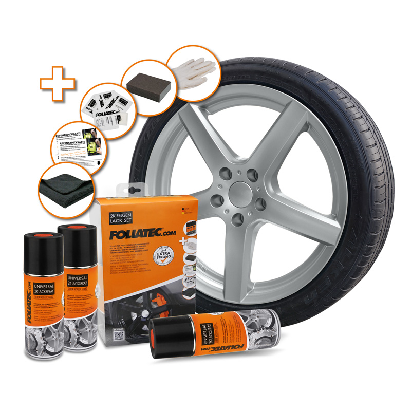Foliatec Universal 2C Spray Paint Set - zilver metallic glanzend 3x400ml