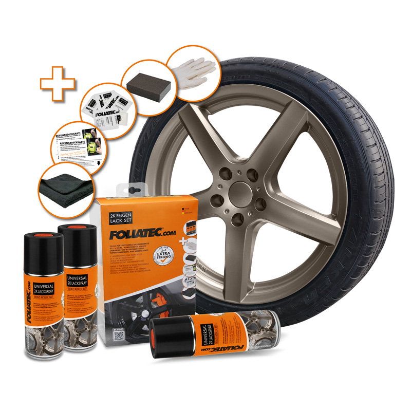 Foliatec Universal 2C Spray Paint Set - brons metallic glanzend 3x400ml