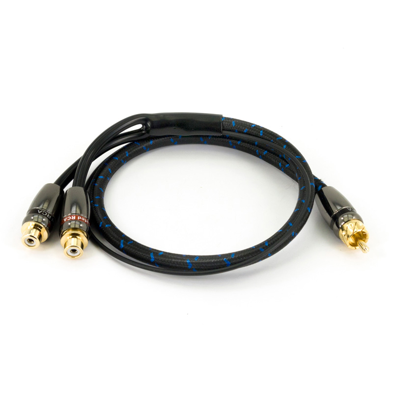 SSDN 0,5-meter hoogwaardig geweven drievoudig afgeschermde Female/Female /Male splitterkabel - in blister