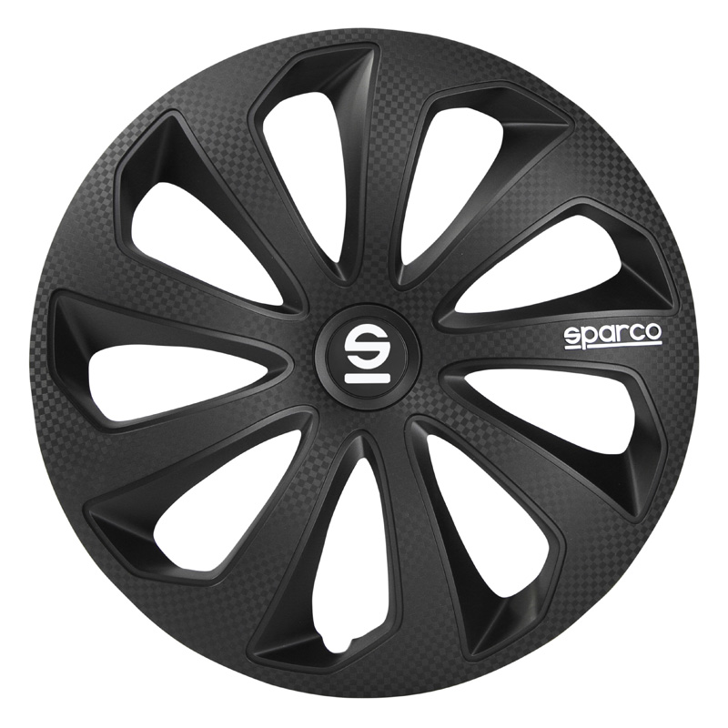 4-Delige Sparco Wieldoppenset Sicilia 14-inch zwart/carbon