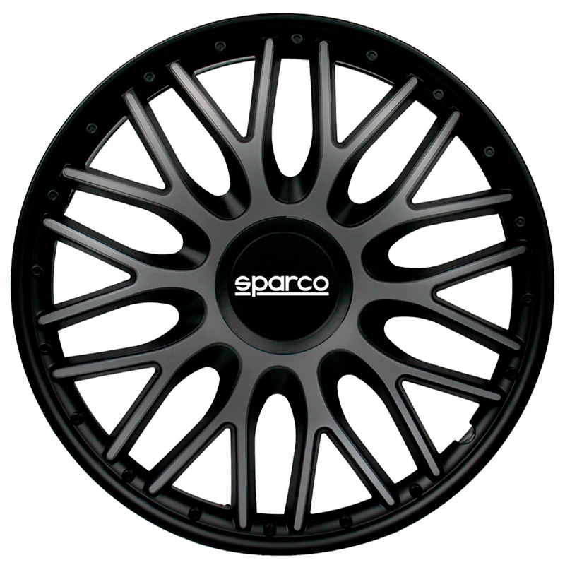 4-Delige Sparco Wieldoppenset Roma 15-inch grijs/zwart