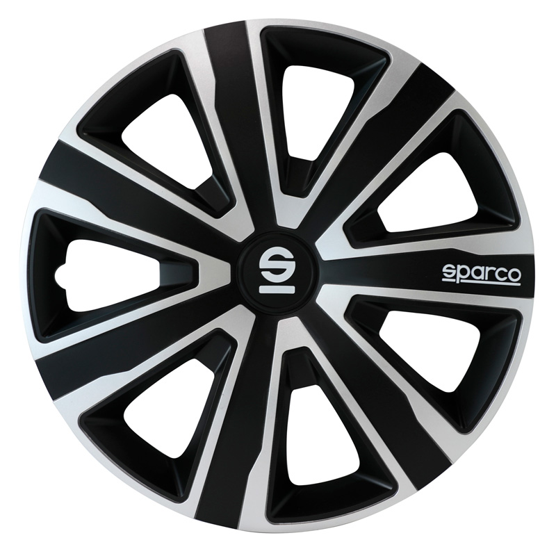 4-Delige Sparco Wieldoppenset Palermo 16-inch zilver/zwart