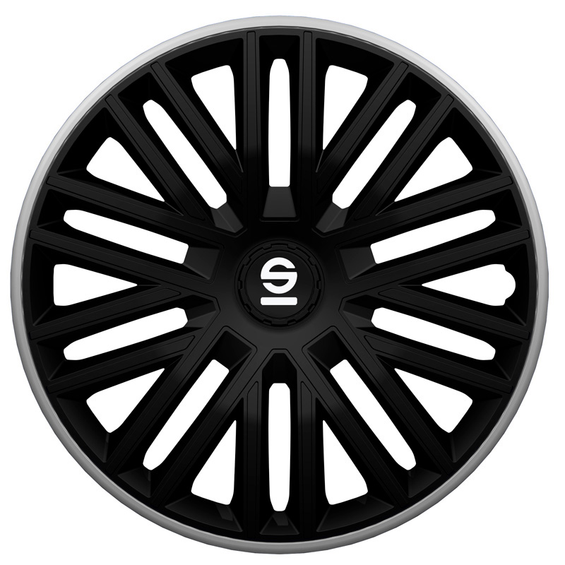 4-Delige Sparco Wieldoppenset Bergamo 16-inch zwart/grijs