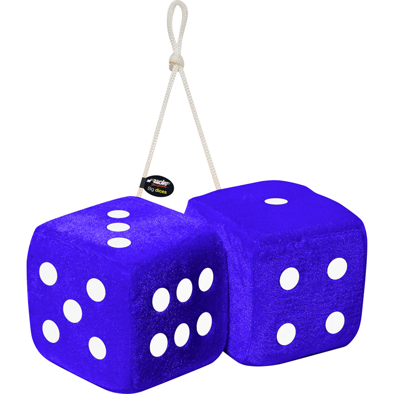 Simoni Racing Microfibre Big Dices 10x10cm - Blauw met Witte stippen  - Set à 2 stuks