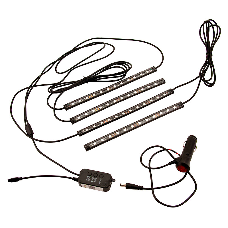 Set zelfklevende interieur LED-strips met Smartphone bediening - Multi-Color - set à 4 stuks