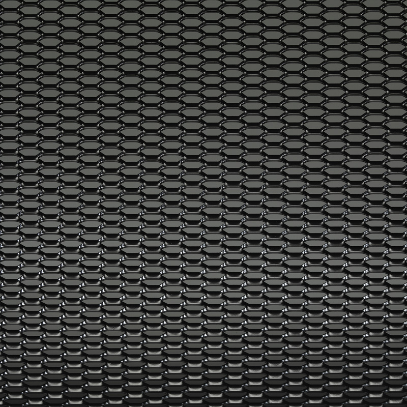 Racegaas aluminium zwart - honingraat 12x6mm - 125x25cm